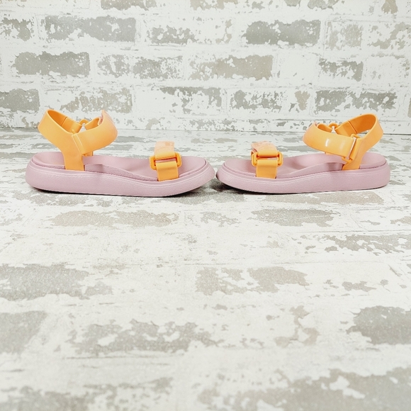 NEW Melissa Papete Essential Pink Orange Summer Flat Sandals K920 - Picture 7 of 11